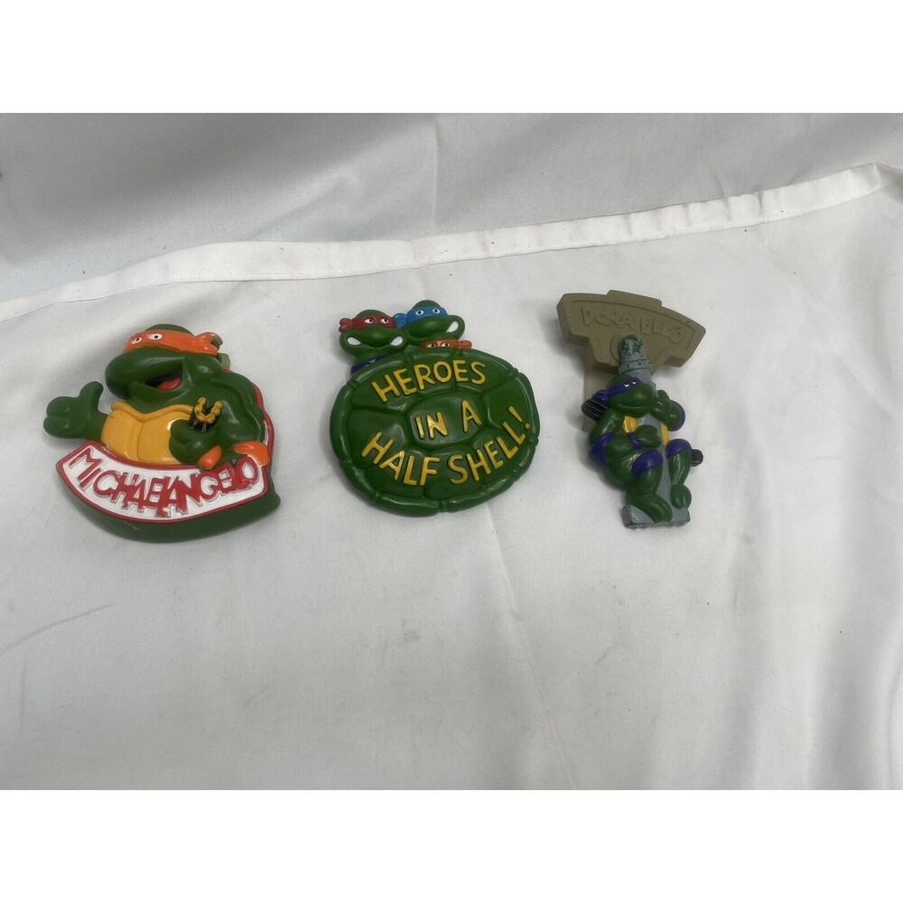 Vintage Lot of 3 1989 Ninja Turtles TMNT Burger King Happy Meal Toys